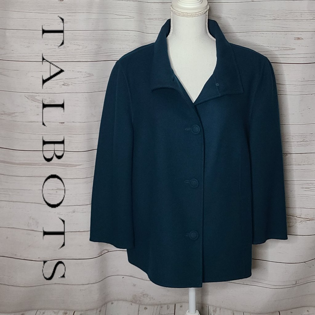 Talbots Wool Collard Button Coat Jacket